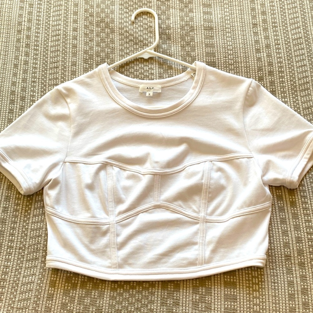 ALC Wren cropped white tee size M - Picture 3 of 9